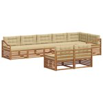 vidaXL Ensemble de canapés d'extérieur 8 pc Naturel et Beige