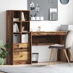 vidaXL Bureau avec rangement 2 Pièces Bois Ancien 100 x 40 x 76 cm