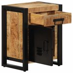 vidaXL Table de chevet 40x30x50 cm bois massif de manguier brut