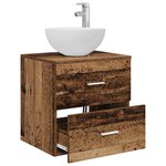 vidaXL Vanité de lavabo mural Bois ancien 49 5 x 41 x 64 5 cm