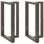vidaXL Pieds de table de bar en T 2 pièces noir 60 x 35 x (90-91) cm acier