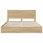 vidaXL Lit de Rangement Chêne Sonoma 180 x 200 cm Bois d'ingénierie