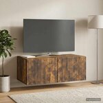 vidaXL Meuble TV mural 78 5 x 41 x 30 cm Chêne fumé Bois d'ingénierie