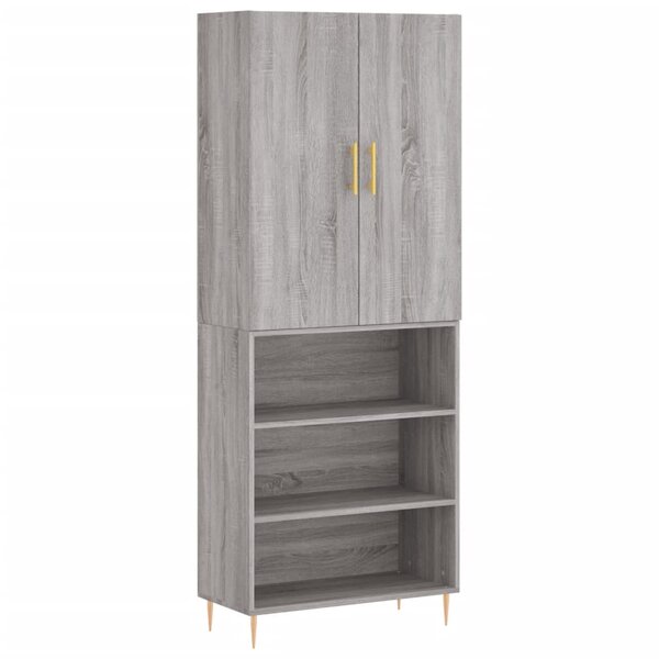vidaXL Buffet haut Sonoma gris 69 5x34x180 cm Bois d'ingénierie