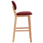 vidaXL Tabourets de bar lot de 2 rouge bordeaux tissu