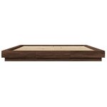 vidaXL Cadre de lit avec lumières LED chêne marron 200x200 cm