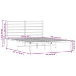 vidaXL Cadre de lit métal sans matelas et tête de lit blanc 160x200 cm
