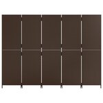 vidaXL Cloison de séparation 5 panneaux marron résine tressée