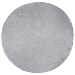 vidaXL Tapis en fausse Tafalla Gris Ø 120 cm Polyester