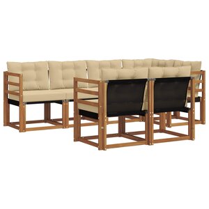vidaXL Ensemble de canapés d'extérieur 7 pc Naturel et Beige