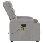 vidaXL Fauteuil de massage inclinable électrique gris nuage tissu