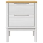 vidaXL Table de chevet FLORO blanc 45x39x57 cm bois de pin massif
