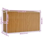 vidaXL Abri de jardin mural marron 118 x 288 x 178 cm Acier galvanisé