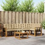 vidaXL Ensemble de canapés d'extérieur 6 Pièces Naturel et Beige