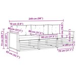 vidaXL Ensemble de canapés d'extérieur 3 Pièces Naturel et Crème