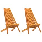 vidaXL Chaise 2 Pièces Marron 69 x 56 x 84 cm Bois d'Acacia Massif