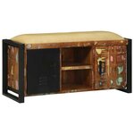 vidaXL Cabinet Banc Multicolore Bois massif de récupération