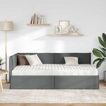 vidaXL Cadre de lit d'angle avec matelas 2 Pièces Gris Velours
