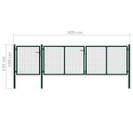 vidaXL Portail de jardin Acier 400 x 100 cm Vert