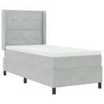 vidaXL Lit à ressorts avec matelas Gris clair 100x200 cm Velours