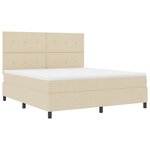 vidaXL Lit à ressorts avec matelas Crème 180 x 200 cm tissu