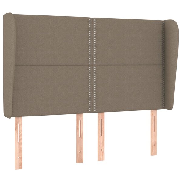vidaXL Tête de lit avec oreilles Taupe 147x23x118/128 cm Tissu
