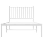 vidaXL Cadre de lit métal sans matelas avec tête de lit blanc 90x190cm