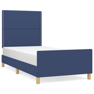 vidaXL Cadre de lit sans matelas bleu 90x200 cm tissu