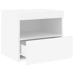 vidaXL Tables de chevet avec lumières LED 2 Pièces blanc 50x40x45 cm