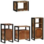 vidaXL Ensemble de mobilier de salle de bain avec étagère 4 Pièces