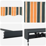 vidaXL Auvent Rétractable Vert et jaune 350 x 250 cm Tissu et Métal