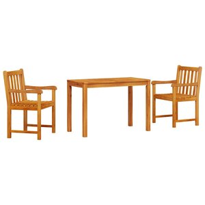 vidaXL Ensemble de salle à manger pour jardin 3 pc Marron