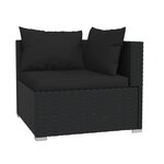 Vidaxl salon de jardin 8 pièces avec coussins résine tressée noir
