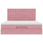 vidaXL Cadre de lit ottoman avec matelas rose 160x200 cm velours