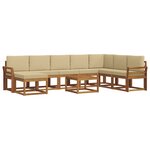 vidaXL Ensemble de canapés d'extérieur 9 Pièces Naturel et Beige