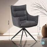 Chaises salle à manger lot de 2 tissu anthracite