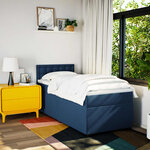 vidaXL Sommier à lattes de lit avec matelas Bleu 80x200 cm Tissu