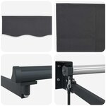 vidaXL Store rétractable manuel avec LEDs Anthracite 5 x 3 m