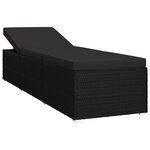 vidaXL Chaises longues de jardin table à thé 3 Pièces Résine tressée Noir