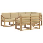 vidaXL Ensemble de canapés d'extérieur 7 pc Blanc et Beige Polyester