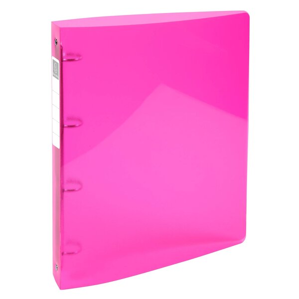 Classeur 4 Anneaux 30mm Iderama Pp Polypropylène 7/10e - A4 Maxi - Rose - X 10 - Exacompta