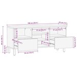 vidaXL Meuble TV marron 100x33x46 cm bois massif de manguier