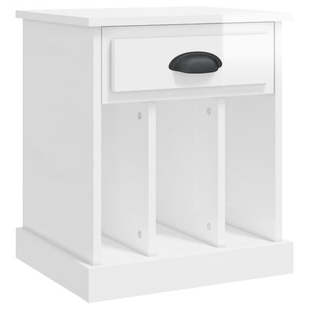 vidaXL Table de chevet blanc brillant 43x36x50 cm