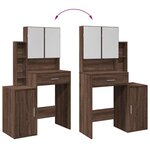 vidaXL Coiffeuse avec armoire chêne marron 80x35x132 cm