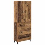 vidaXL Haut Armoire 2 Pièces Bois Ancien Bois Aggloméré et Verre
