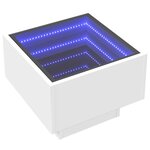vidaXL Table d'appoint avec LED blanc 40x40x30 cm bois d'ingénierie