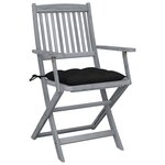 vidaXL Chaises pliables d'extérieur lot de 2 et coussins Bois d'acacia