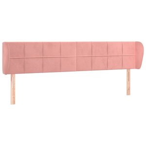 vidaXL Tête de lit avec oreilles Rose 163x23x78/88 cm Velours