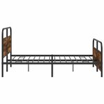 vidaXL Cadre de lit en métal sans matelas chêne fumé 193x203 cm