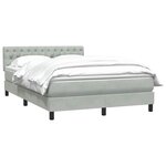 vidaXL Sommier à lattes de lit et matelas gris clair 160x220cm velours